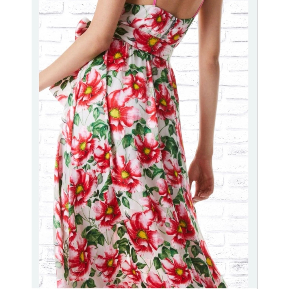.NWT ALICE + OLIVIA Samantha Floral Silk Blend Midi Dress SZ 14 - Picture 5 of 16